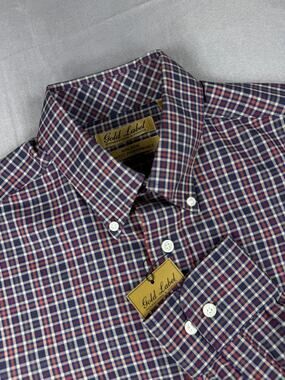 dillards gold label dress shirts label: Men's EZ wash finish on the cuffs and collar releases stains in the washer Roundtree & Yorke | Shirts